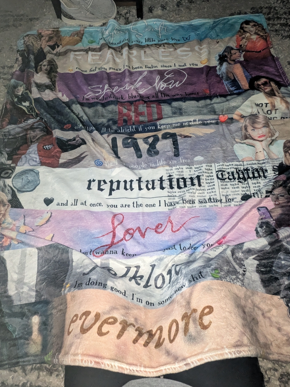Taylor Swift Pastel & Multicolor Album Montage Throw Blanket